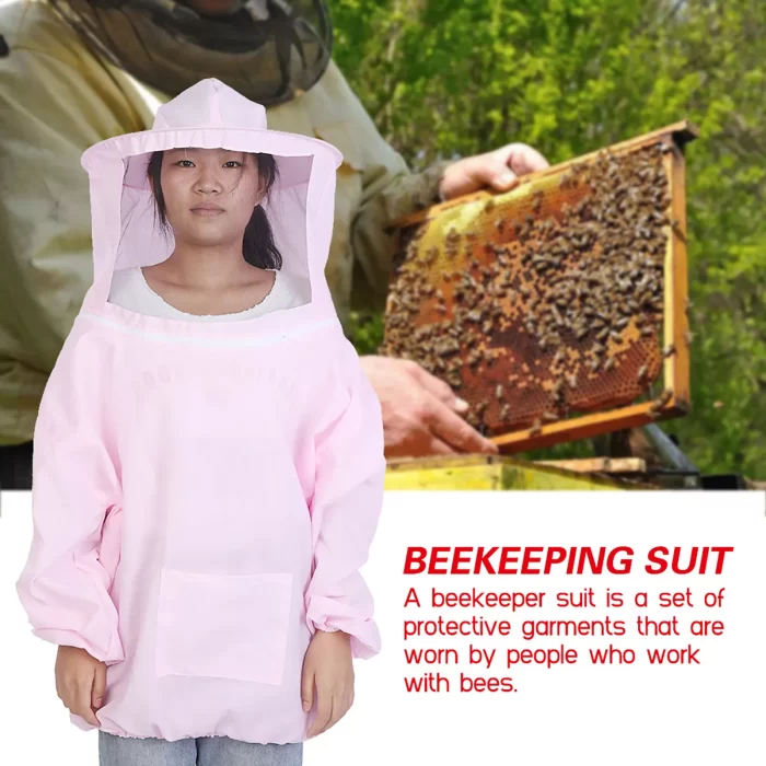 (Pink)Professional Beekeeping Protective Jacket Suit Bee Keeping Beekeeper/